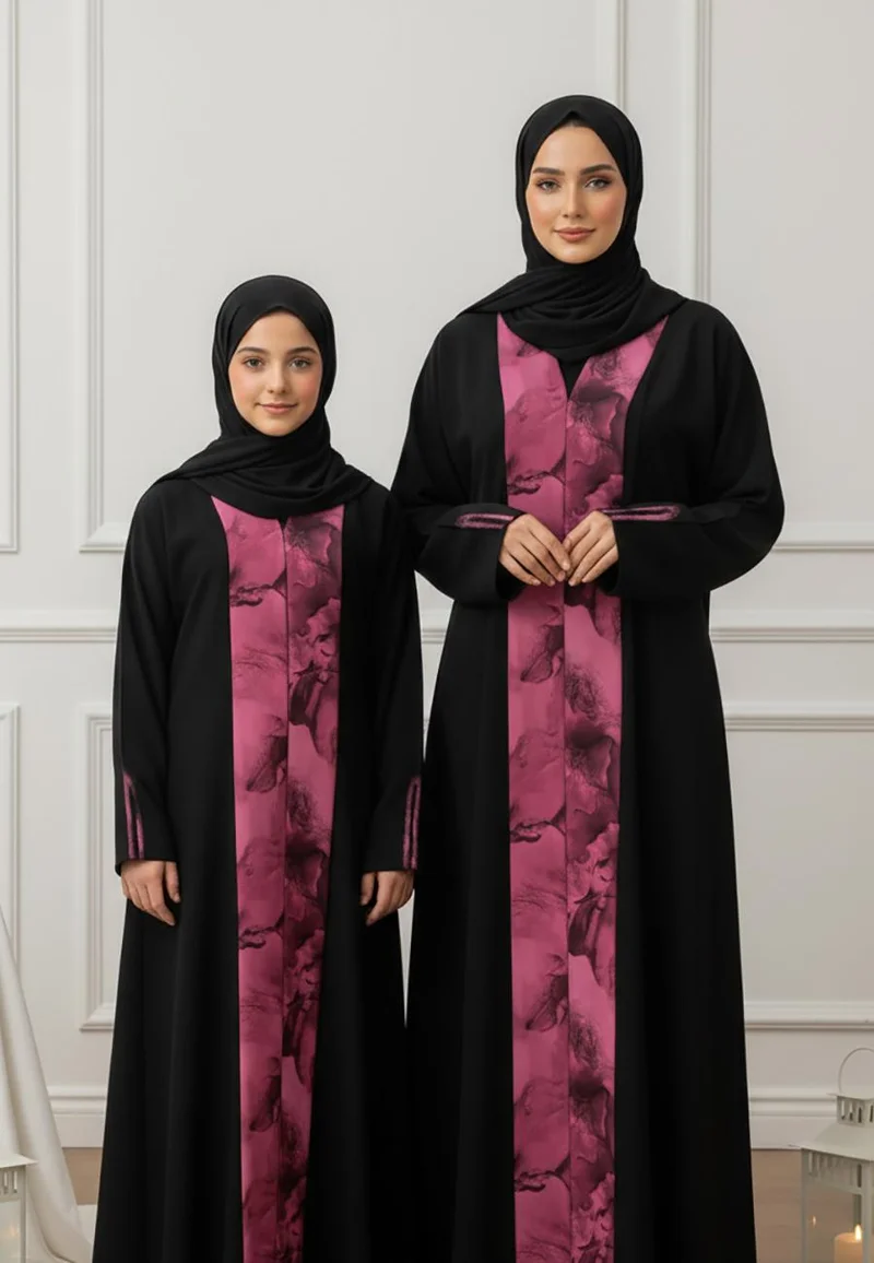 NUKHBAA  The Amira Mother & Daughter Abaya: Modern Practicality-813MD  (Dresses are sold individually. To create a matching mom and daughter set, please purchase two items in different sizes) for Women | Best Price UAE